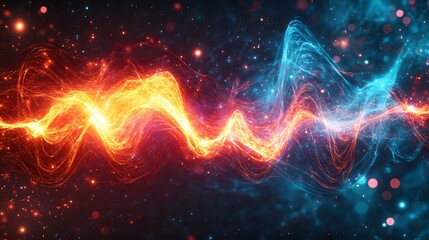 Abstract design featuring swirling, vibrant colors.