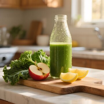 디톡스주스와신선한재료들