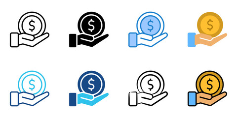 profit icon set multiple style collection 
