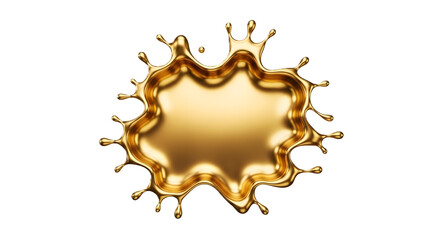 Obraz premium Golden liquid splash, crown-like splatter, isolated on white.