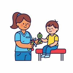 a doctor examined a patient