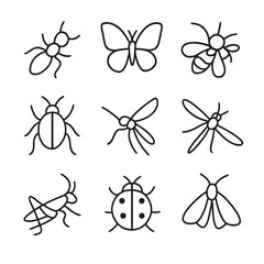 Bug and Insect Line Icons
