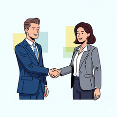 Fototapeta premium Business People Handshake, Partnership Agreement