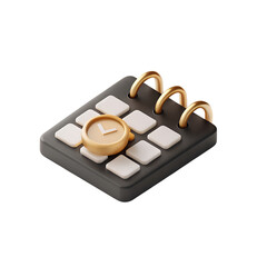 Calendar planner with clock time schedule