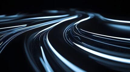 Abstract design of interwoven, glowing lines in dark tones.
