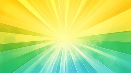 Radiating hues of yellow, green, and turquoise.