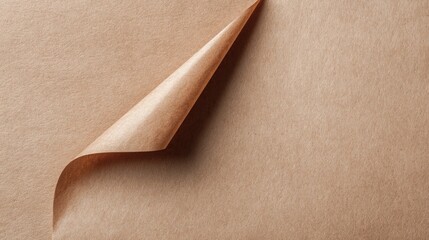 Creased pale light brown environmental friendly packaging butcher blank paper with texture background minimalism style and space for branding design