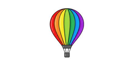 Fototapeta premium Multicolored hot air balloon against a black background illustration