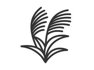 秋のすすきのアイコン（線画）のイラスト