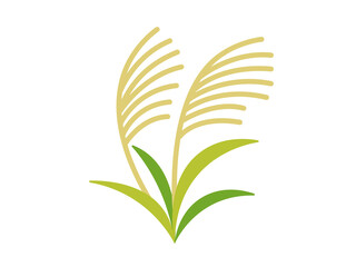 秋のすすきのアイコンのイラスト