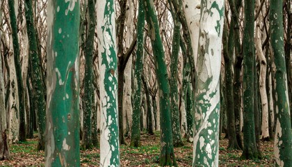 Obraz premium Forest of mottled trees