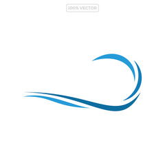 Obraz premium Wave logo design vector template illustration