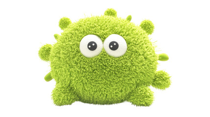 plush virus shape on white background
