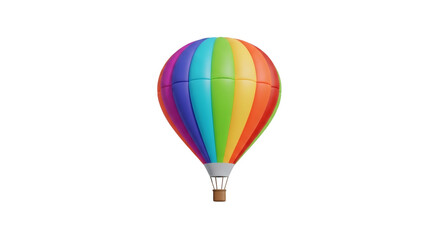 Fototapeta premium Colorful rainbow hot air balloon on a plain black background photo
