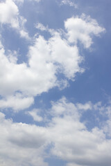 Blue sky with puffy clouds
