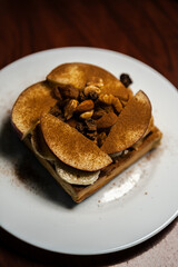 Bread with nuts, apple and peanut butter