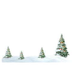 christmas tree with snow
