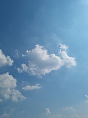 Blue sky with puffy clouds