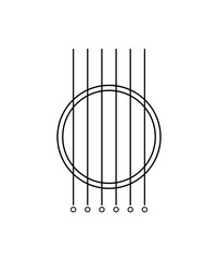 Vector illustration of a simple acoustic guitar on white background.