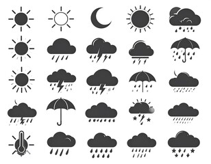 Fototapeta premium Weather icons set