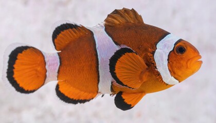 Vibrant orange clownfish swims gracefully in clear water