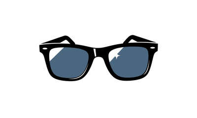 Fototapeta premium Classic Black Wayfarer Style Sunglasses with Blue Tinted Lenses.