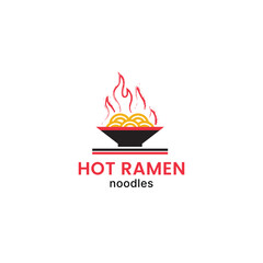 Hot ramen logo, noodles logo