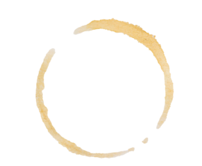 Brown coffee cup stain ring mark on transparent background ideal for adding a realistic touch to des