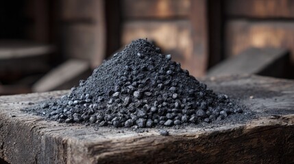 Pile of Creosote accumulation that was removed from a Wood Stove Chimney during Stove Pipe Cleaning.