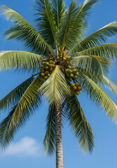 Fototapeta premium Coconut Palm with Fruits