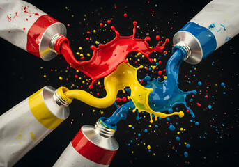 Colorful paint splash explosion