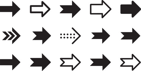 Collection of Various Arrow Icons Directional Symbols, Navigation Elements, and Design Elements for Digital and Print Applications