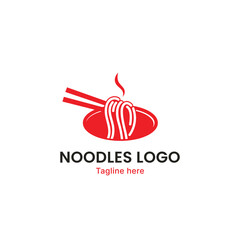 Asian noodles with chopsticks, noodles logo
