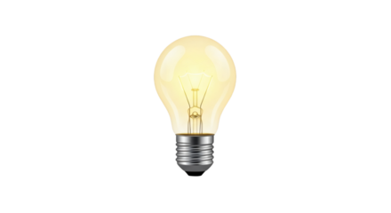 Illuminated light bulb glowing brightly against a black background
