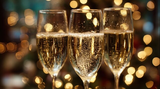 and keyword list based on the image

 Sparkling Champagne Toasting in Glassware at Home Christmas Festive Celebration