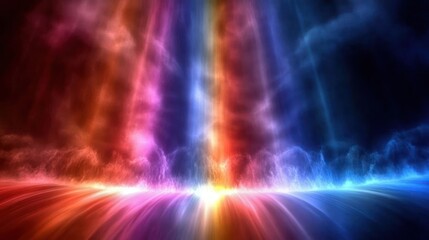 A vibrant abstract representation of light and color, evoking a sense of energy and movement.