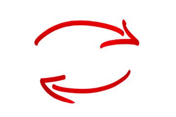 Red arrow road sign hand drawing