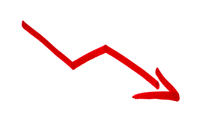 red arrow pointing up isolated on transparent background