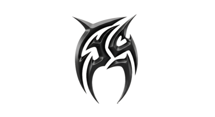 Abstract Black Tribal Tattoo Design on White Background.