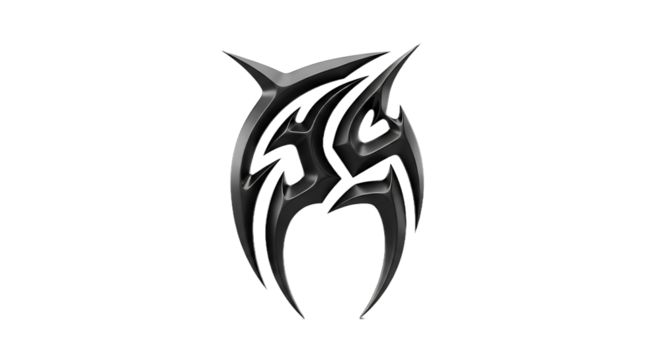 Abstract Black Tribal Tattoo Design on White Background.