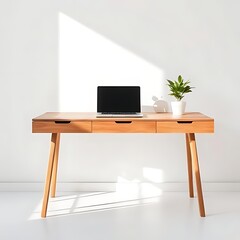 Minimalist Wooden Workspace