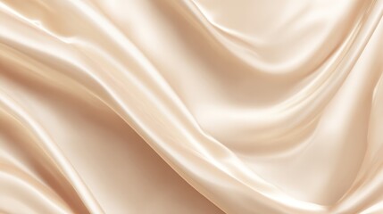 Fototapeta premium Elegant minimal background with soft silk folds in champagne beige tones, glowing highlights and dreamy atmosphere, high-resolution backdrop for advertising and beauty branding