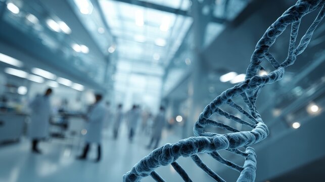 Exploring dna helix structure in a laboratory setting scientific illustration modern environment educational viewpoint