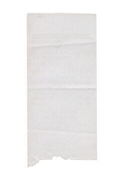 Blank Paper Receipt, Isolated PNG for Junk Journal and Collage