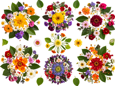 set of colorful floral elements - Powered by Adobe