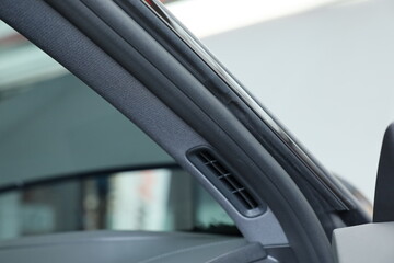 closeup of elastic rubber on car door.	
