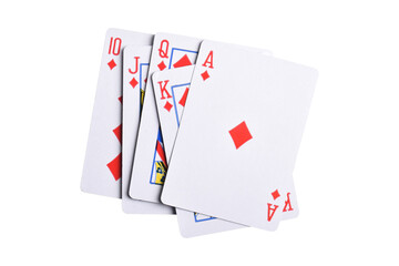 Playing cards isolated on white background