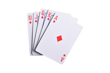 Playing cards isolated on white background