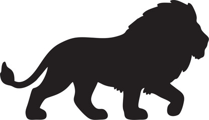 Silhouette of a Lion Standing in Natural Scenery