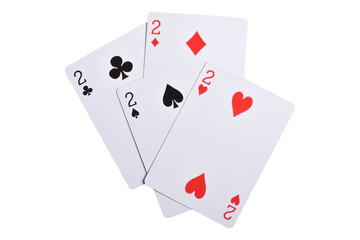 Playing cards isolated on white background